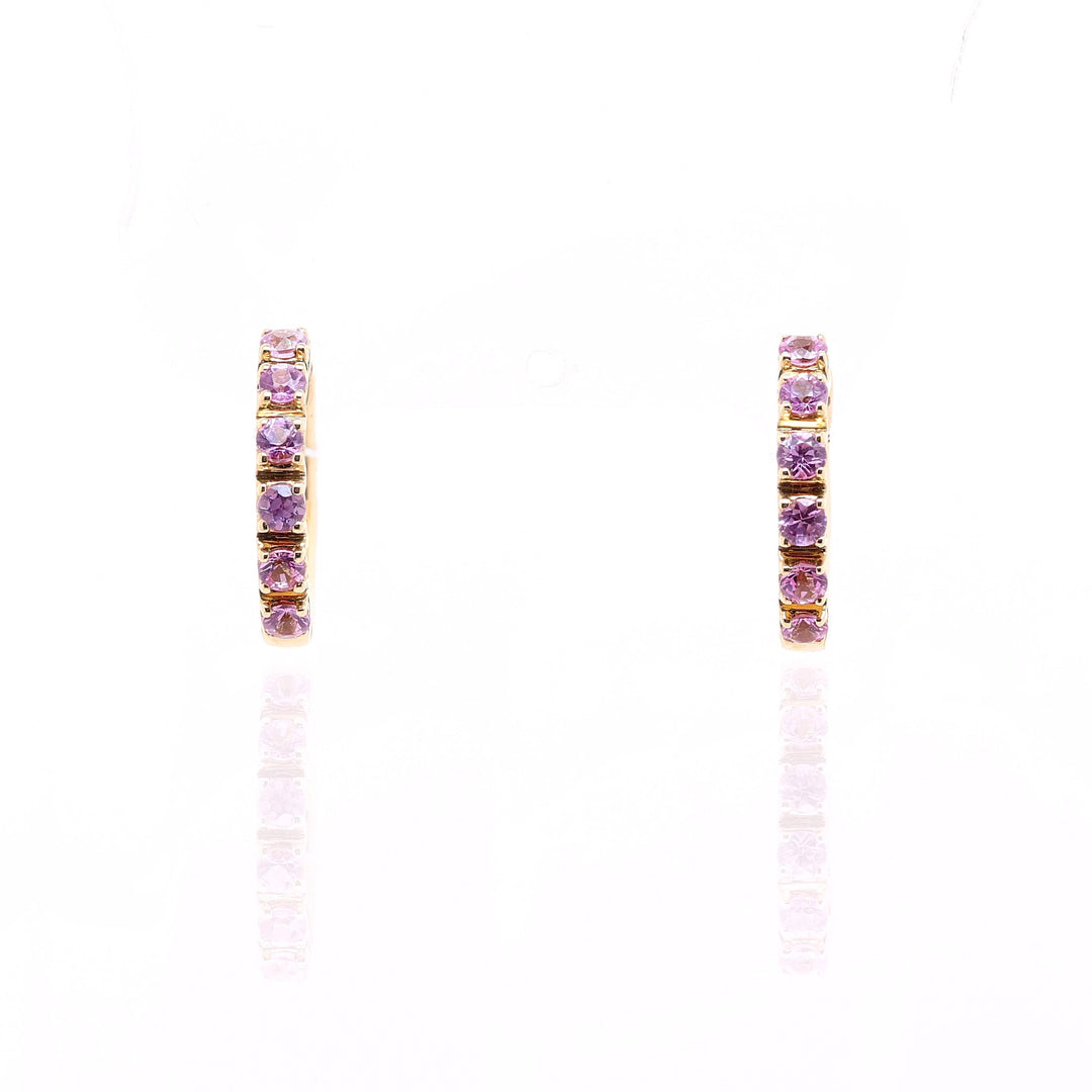 Orecchini Crivelli - Cerchietto in Oro Rosa con Zaffiri Rosa