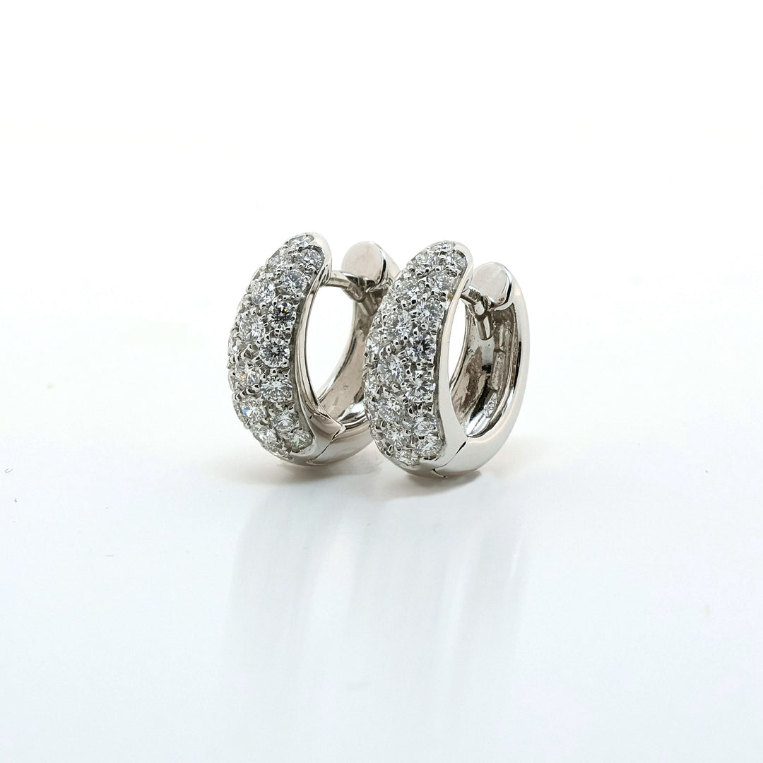 Orecchini Crivelli - Pavé in Oro Bianco con Diamanti