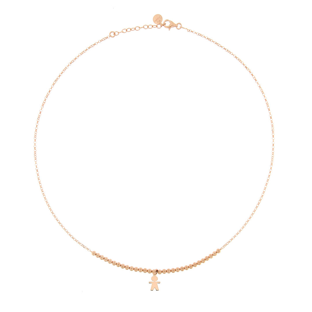 Girocollo Pallini Con 1 Soggetto Micro Bimbo Oro Rosa