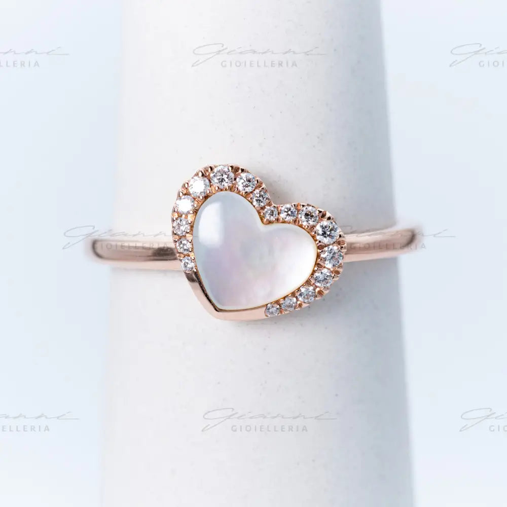 Anello cuore con madreperla