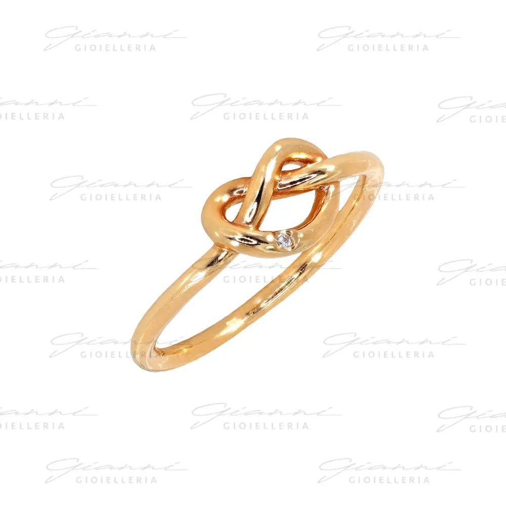 Anello Crivelli - Fantasia Intreccio in Oro Rosa con Punto Luce Anelli