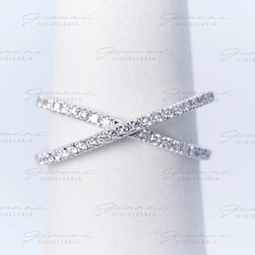Anello Crivelli - Fascia incrociata con diamanti Anelli