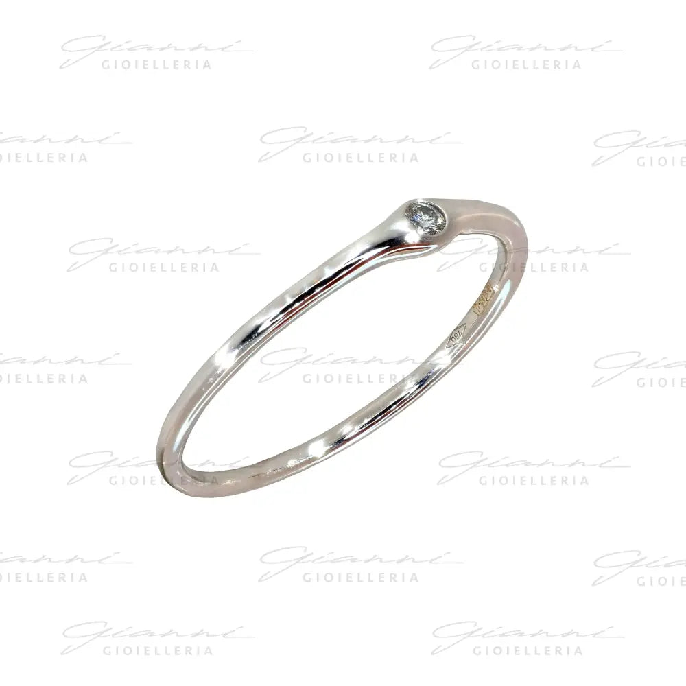 Anello Crivelli - Fedina in Oro Bianco con Punto Luce Anelli