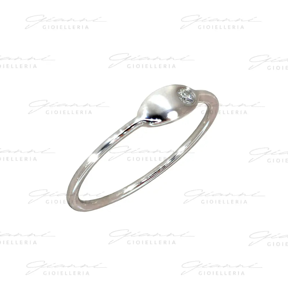 Anello Crivelli - Fedina in Oro Bianco con Punto Luce Anelli