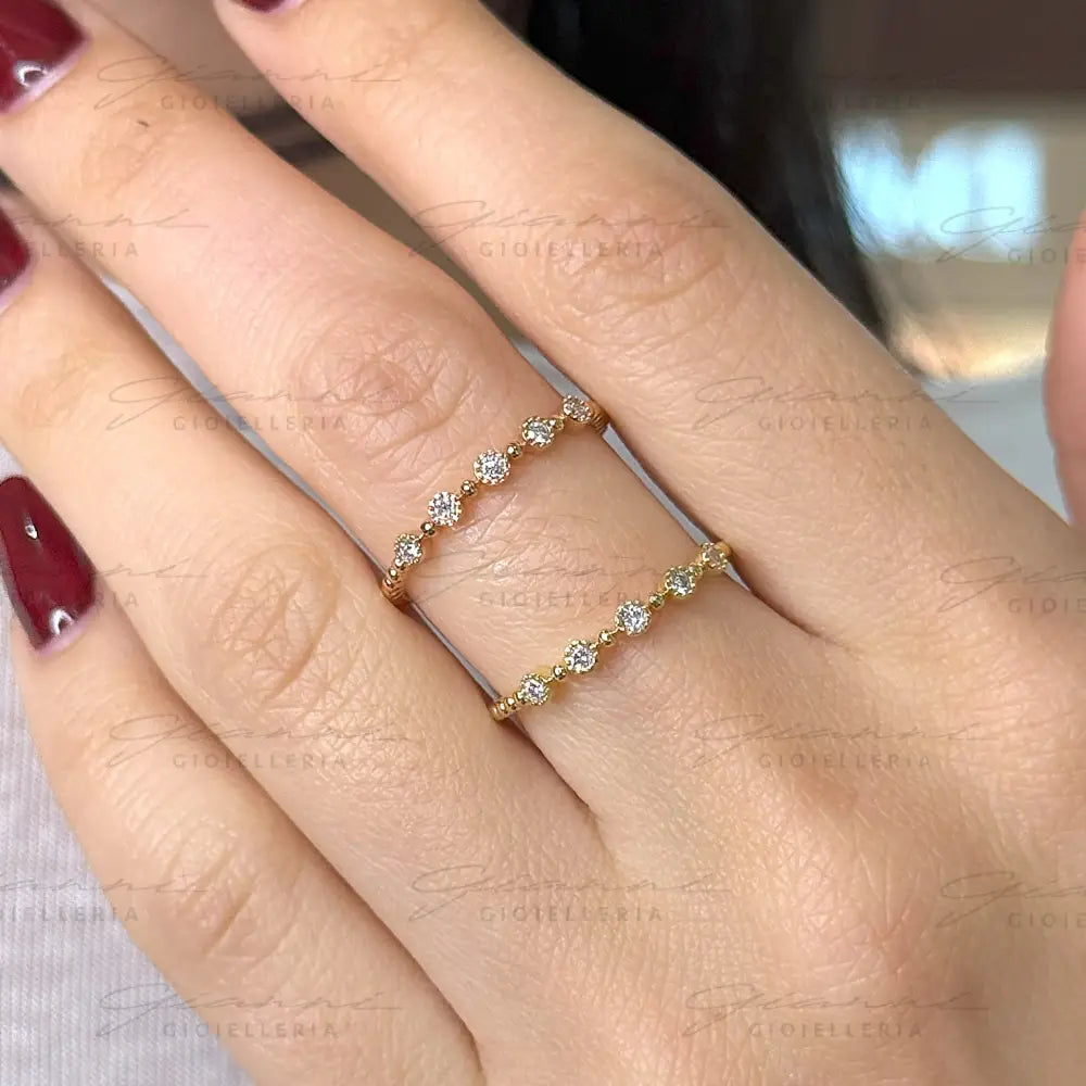Anello Crivelli - Riviera Fantasia in Oro Giallo e Diamanti Anelli
