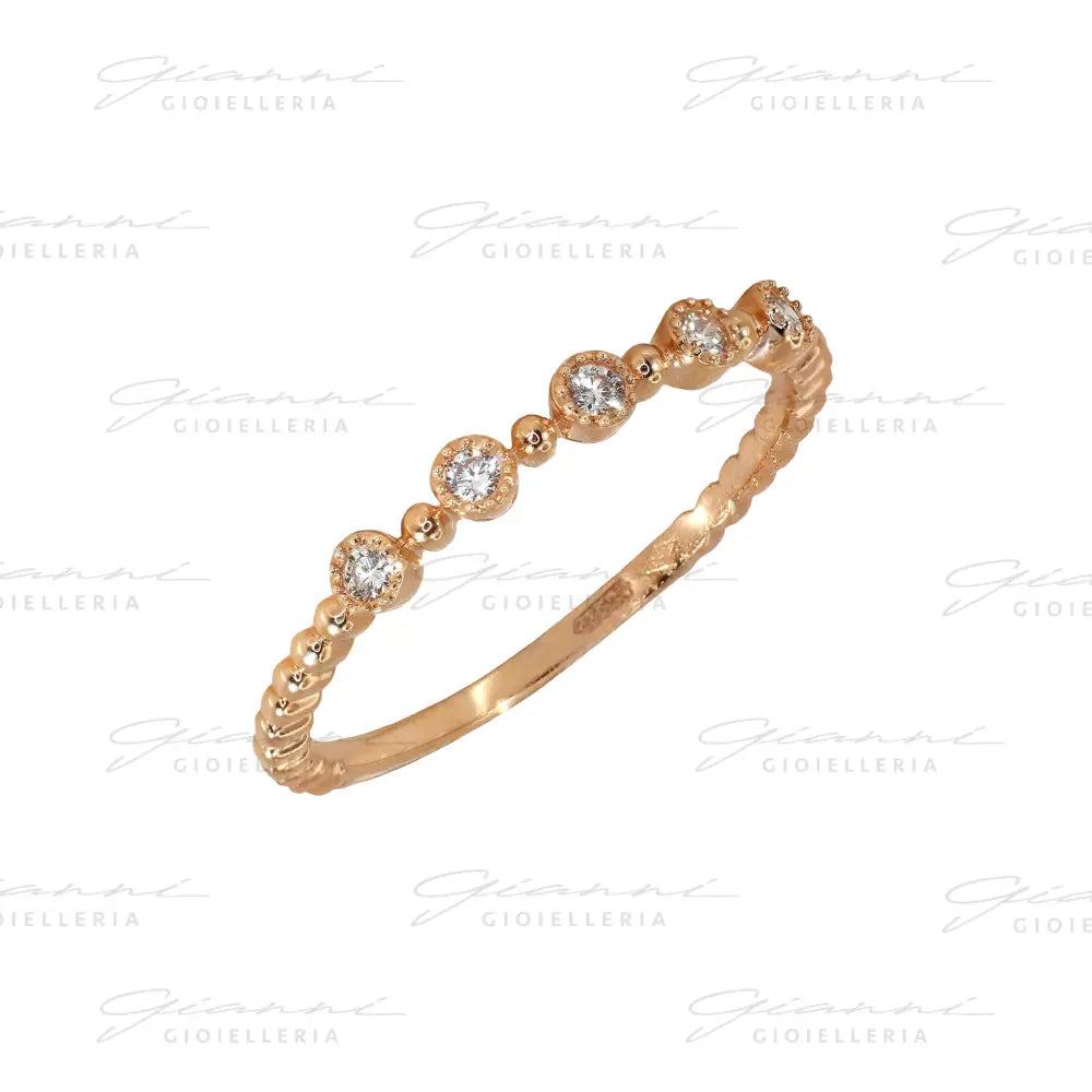Anello Crivelli - Riviera Fantasia in Oro Rosa e Diamanti Anelli