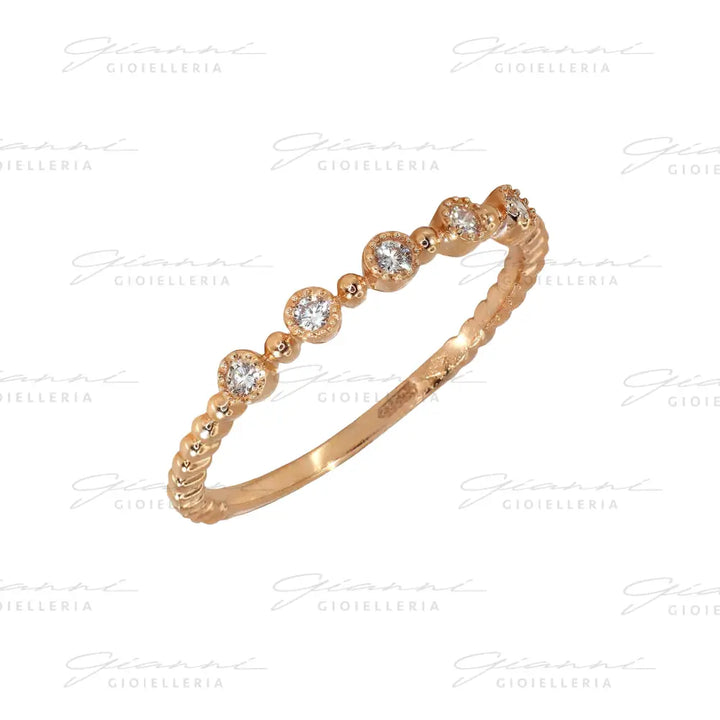Anello Crivelli - Riviera Fantasia in Oro Rosa e Diamanti Anelli