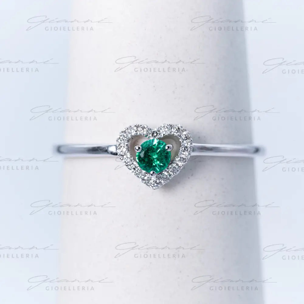 anello crivelli con smeraldo