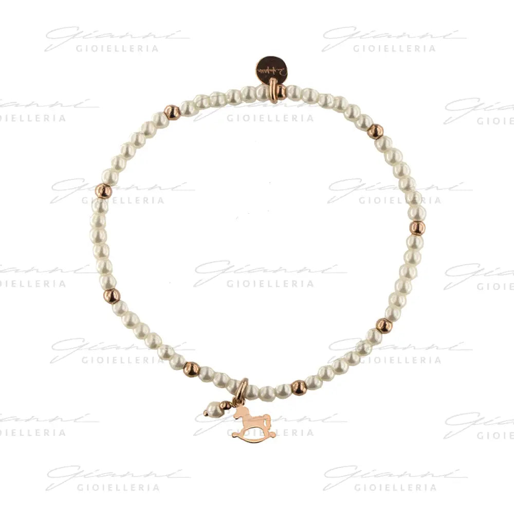 Braccialetto Rue Des Mille - Elastico Con Perle E Palline Cavallo Bracciali