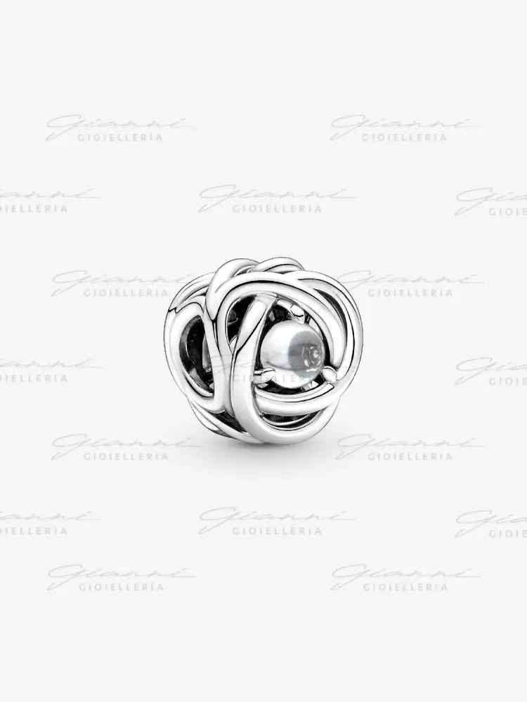 Charm Pandora - Cerchio Eterno Bianco Aprile Charm