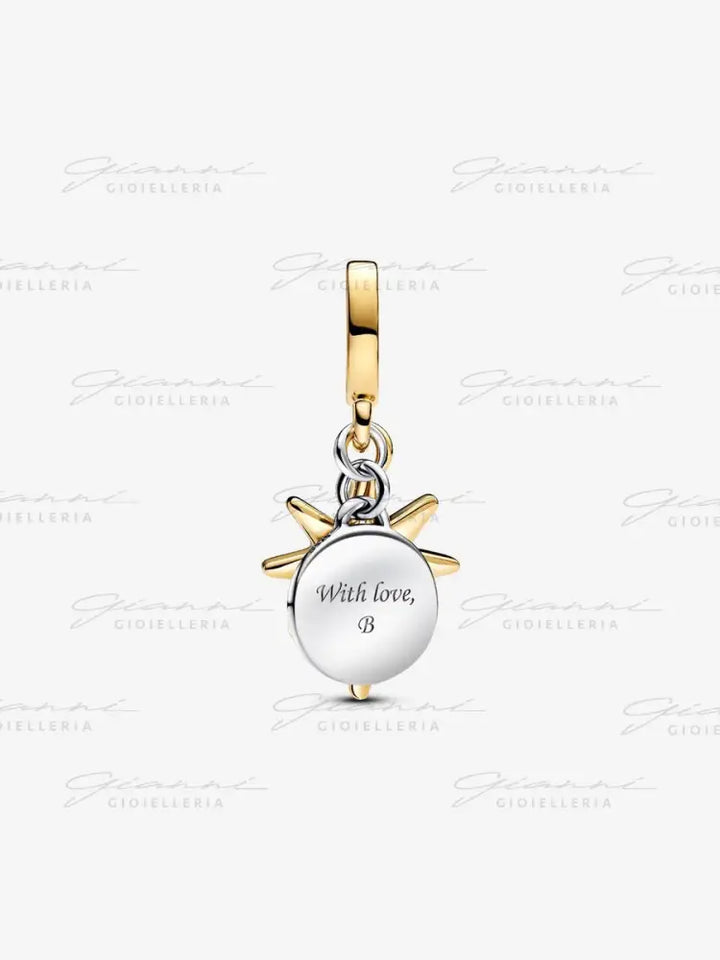 Charm Pandora - Pendente Stella Polare da incidere con diamante creato in laboratorio Charm