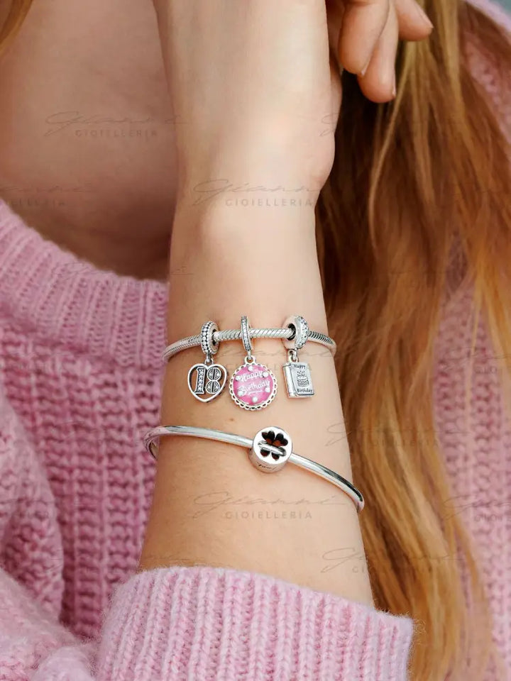 Charm Pandora - Pendente Torta di Compleanno Rosa Charm