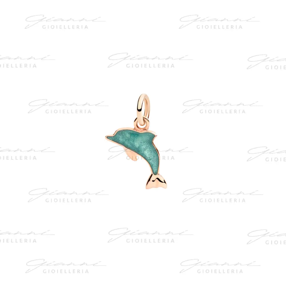 Ciondolo DoDo - Delfino oro rosa & smalto Charm