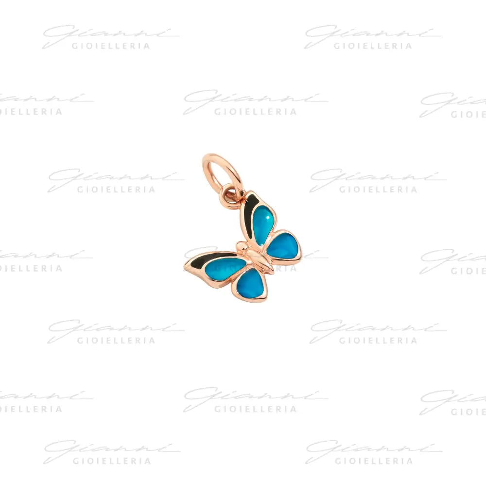 Ciondolo DoDo - Farfalla oro rosa & smalto Charm
