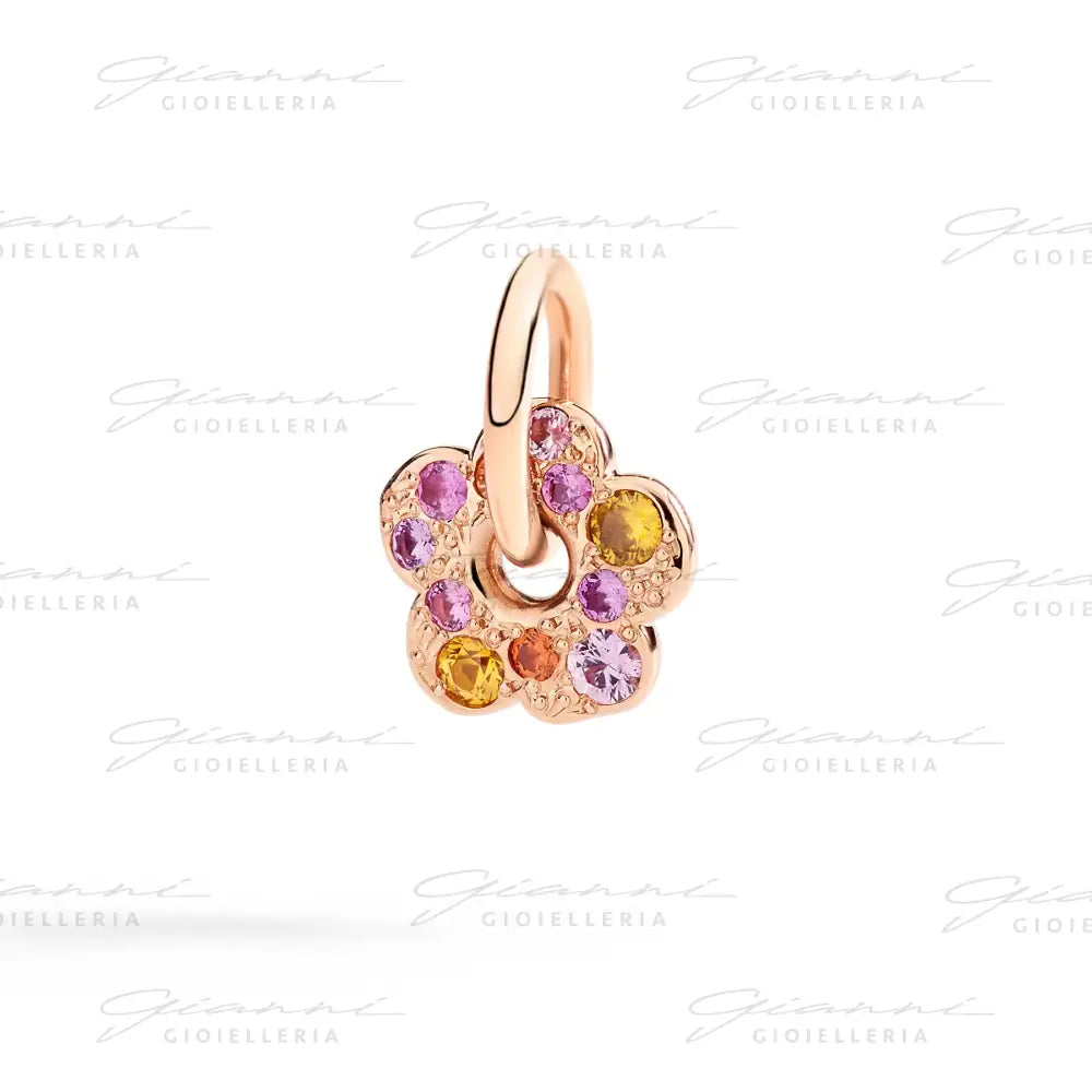 Ciondolo DoDo - Fiore oro rosa e zaffiro Charm