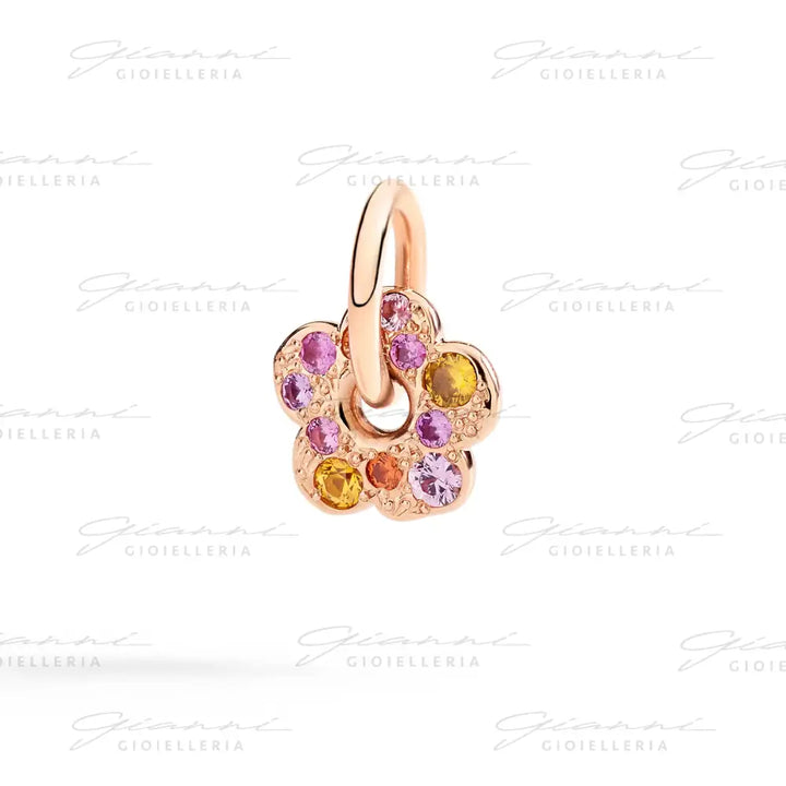 Ciondolo DoDo - Fiore oro rosa e zaffiro Charm