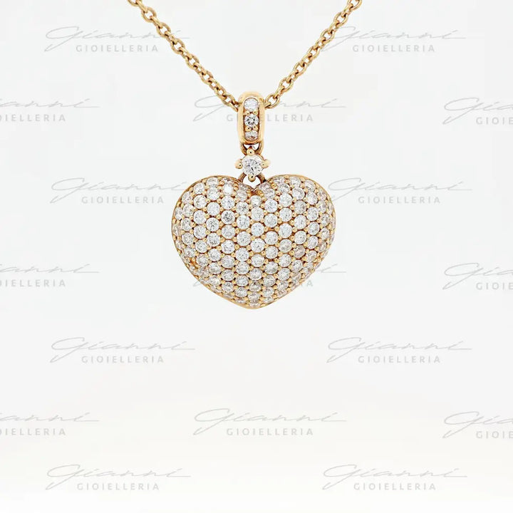 Girocollo Crivelli - Pendente Fantasia cuore in Oro Rosa con Diamanti Collane