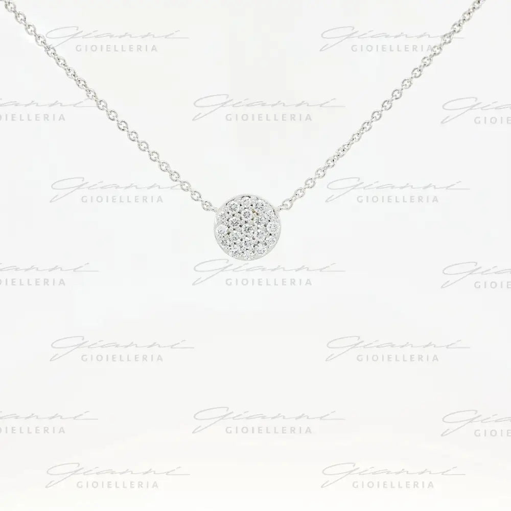 Girocollo Crivelli - Pendente in Oro Bianco con Pavé di diamanti Collane