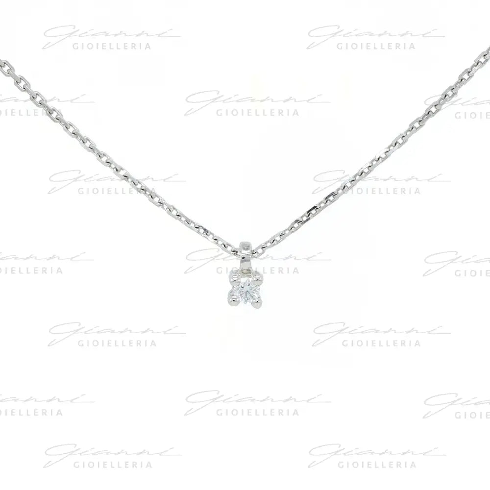 Girocollo Crivelli Pendente Punto luce 0,05 ct. in Oro Bianco Collane