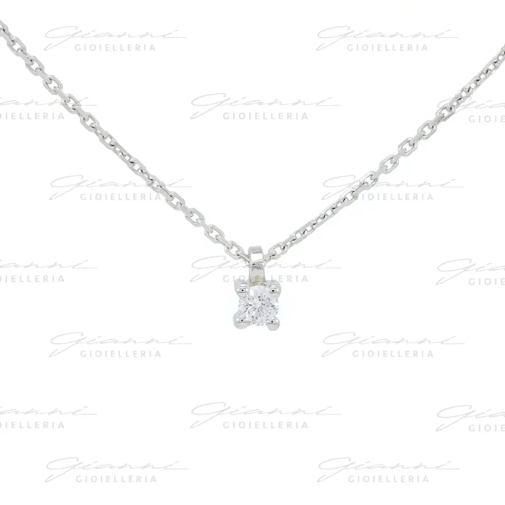 Girocollo Crivelli Pendente Punto luce 0,10 ct. in Oro Bianco Collane