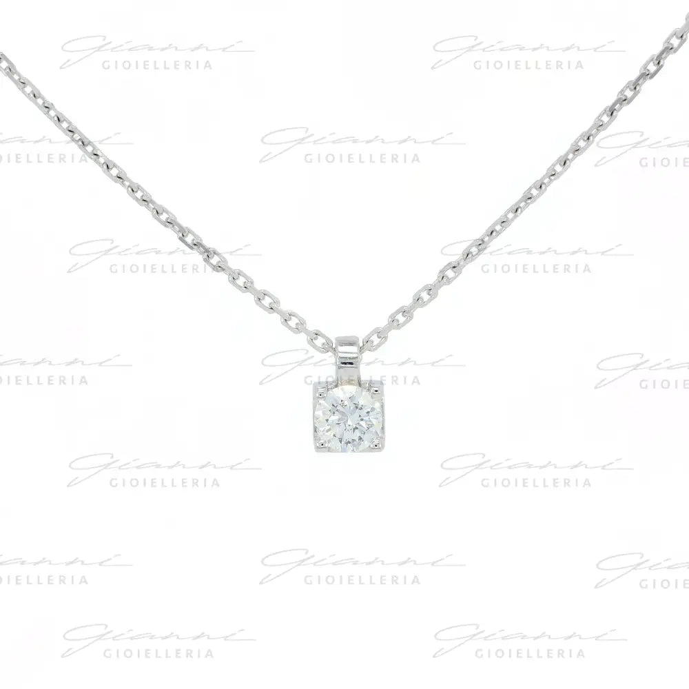 Girocollo Crivelli Pendente Punto luce 0,25 ct. in Oro Bianco Collane