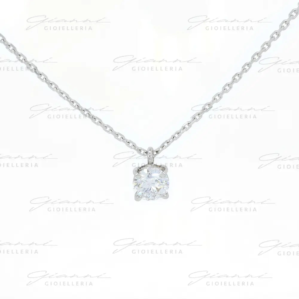 Girocollo Crivelli Pendente Punto Luce 0,50 ct. in Oro Bianco Collane
