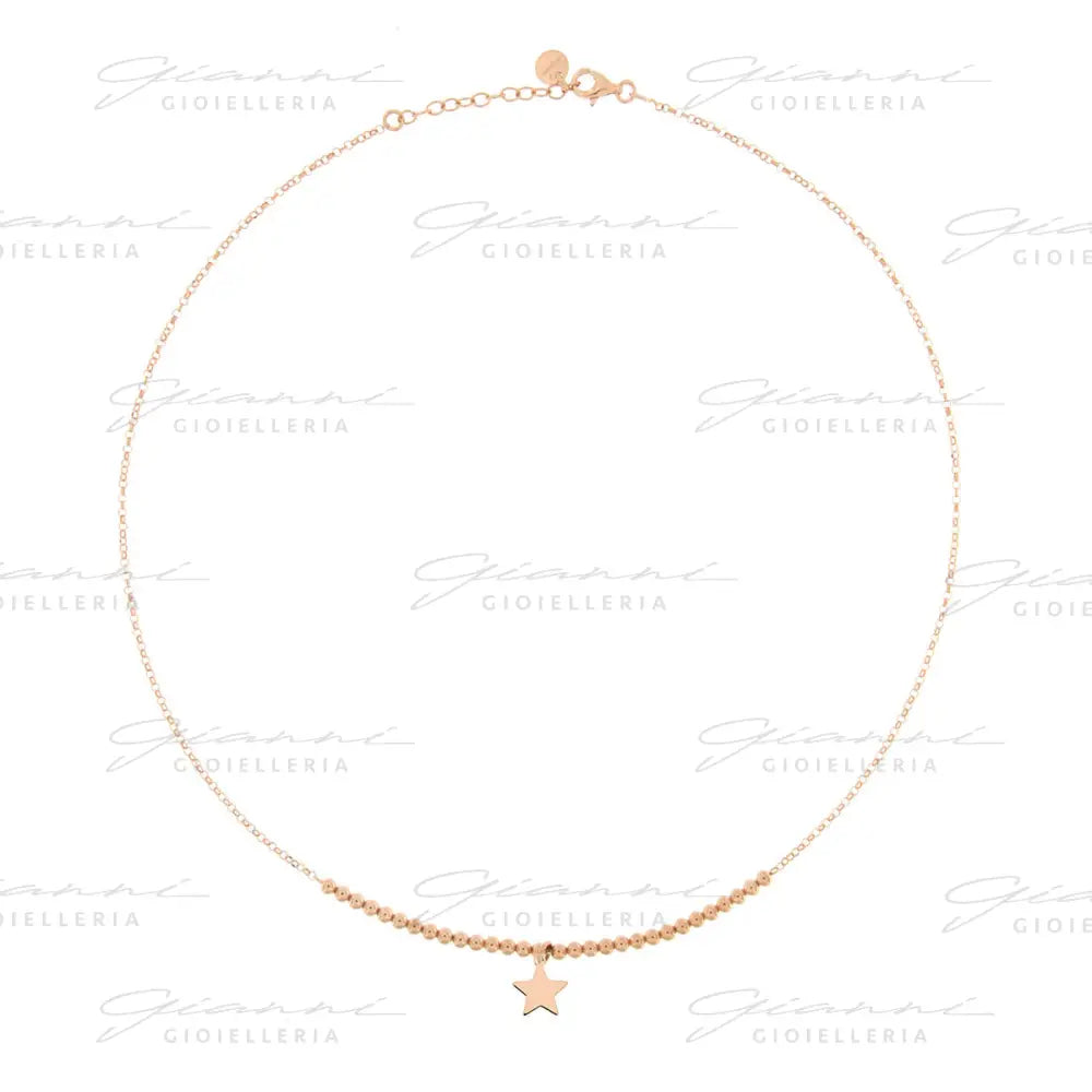 Girocollo Rue Des Mille - Pallini Con 1 Soggetto Micro Stella Oro Rosa Collane