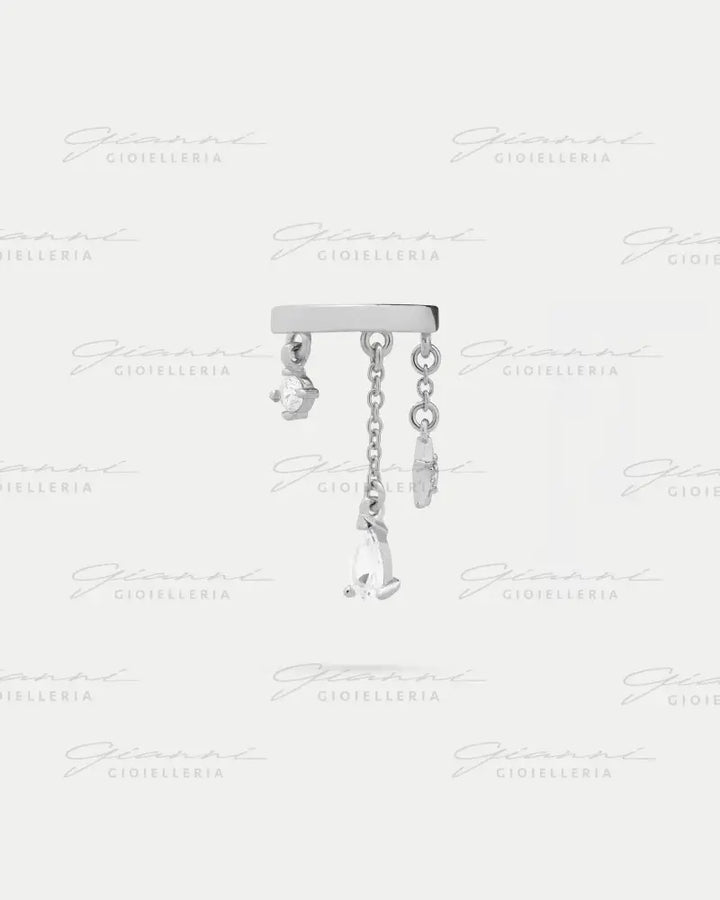 Helix Piercing Rue Des Mille - Goccia castone stella rodio Orecchini