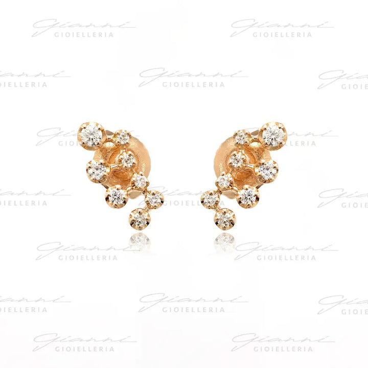 Orecchini Crivelli - Fantasia con Diamanti e Oro Rosa Orecchini