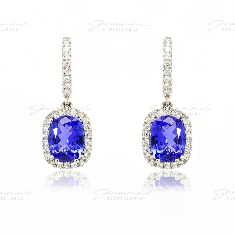 Orecchini Crivelli - Pendente in Oro Bianco con Tanzanite e Diamanti Orecchini