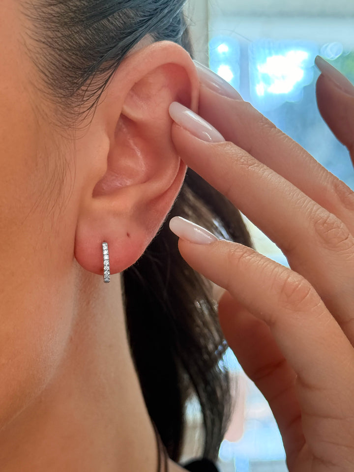 Orecchini Crivelli - Cerchietti in Oro Bianco con Diamanti 0,16 ct.