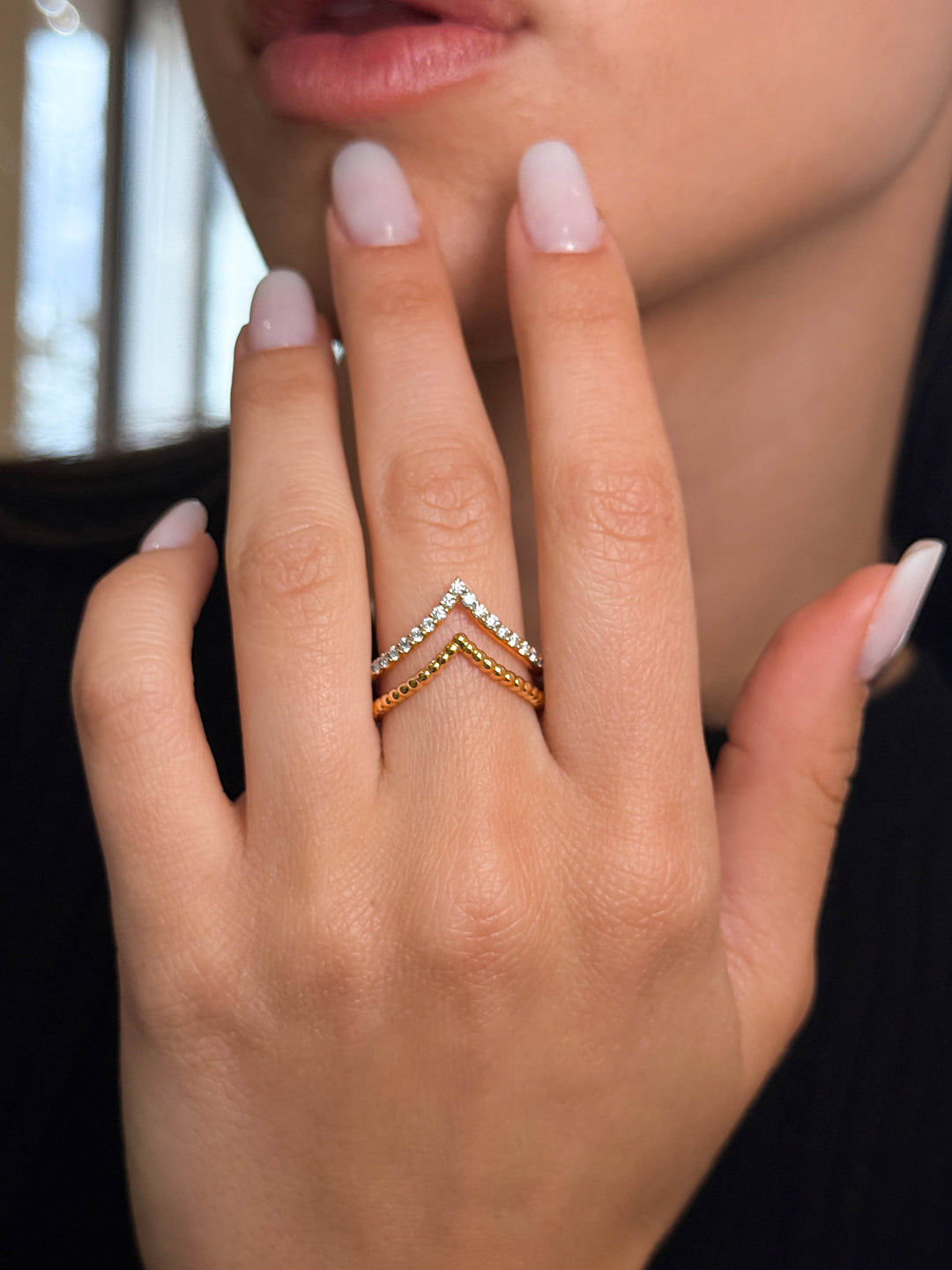 Anello Crivelli - Fascia Fantasia "V" in Oro Rosa