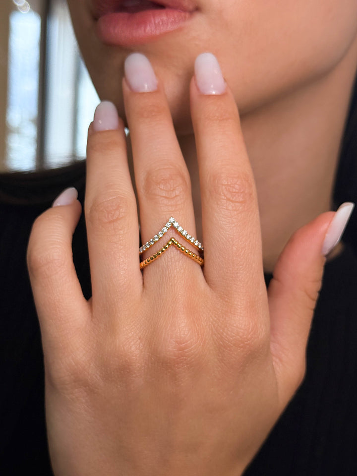 Anello Crivelli - Fascia Fantasia "V" in Oro Rosa
