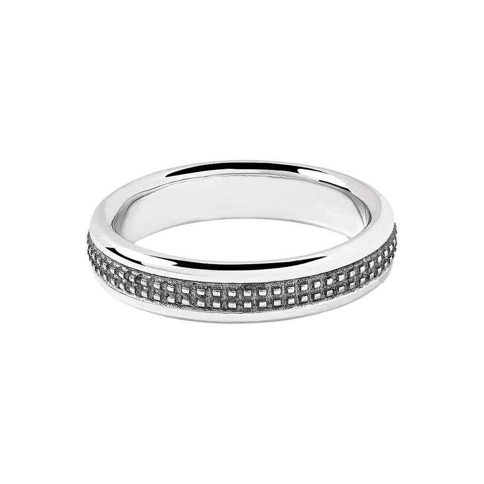 Anello Comete - Argento Lucido e Brunito