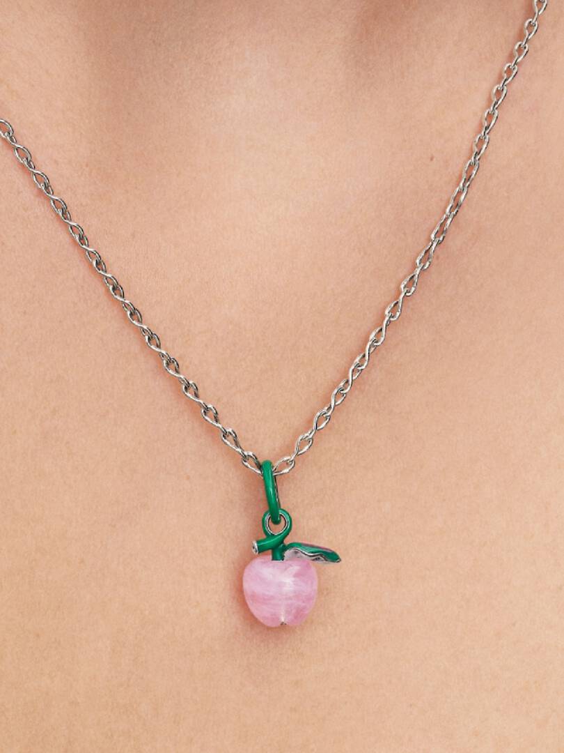 Charm Pandora - Pendente Mela Rosa Vetro di Murano