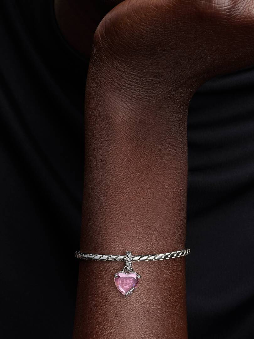 Charm Pandora - Pendente Cuore Rosa Ti Voglio Bene Mamma