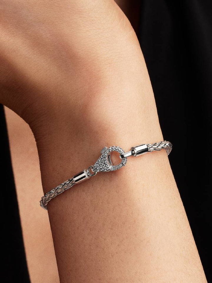 Bracciale Pandora - Maglia Coda di Volpe con Chiusura Pavè