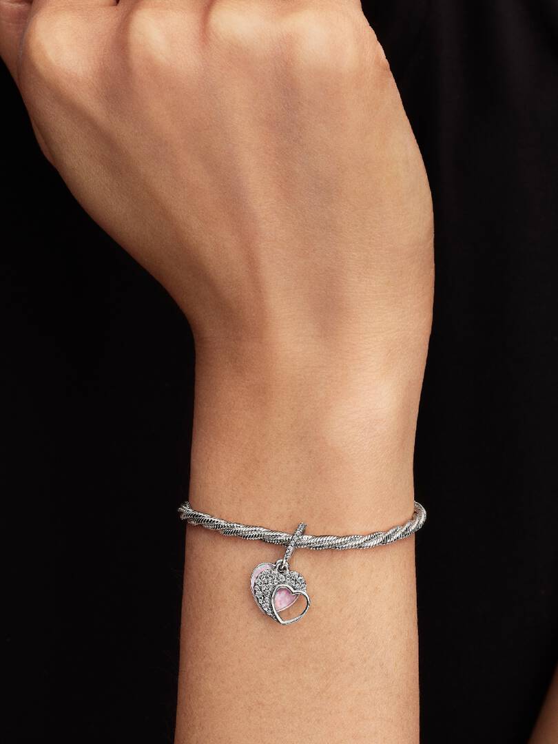 Charm Pandora - Pendente Doppio Cuore Mamma Sei Bellissima