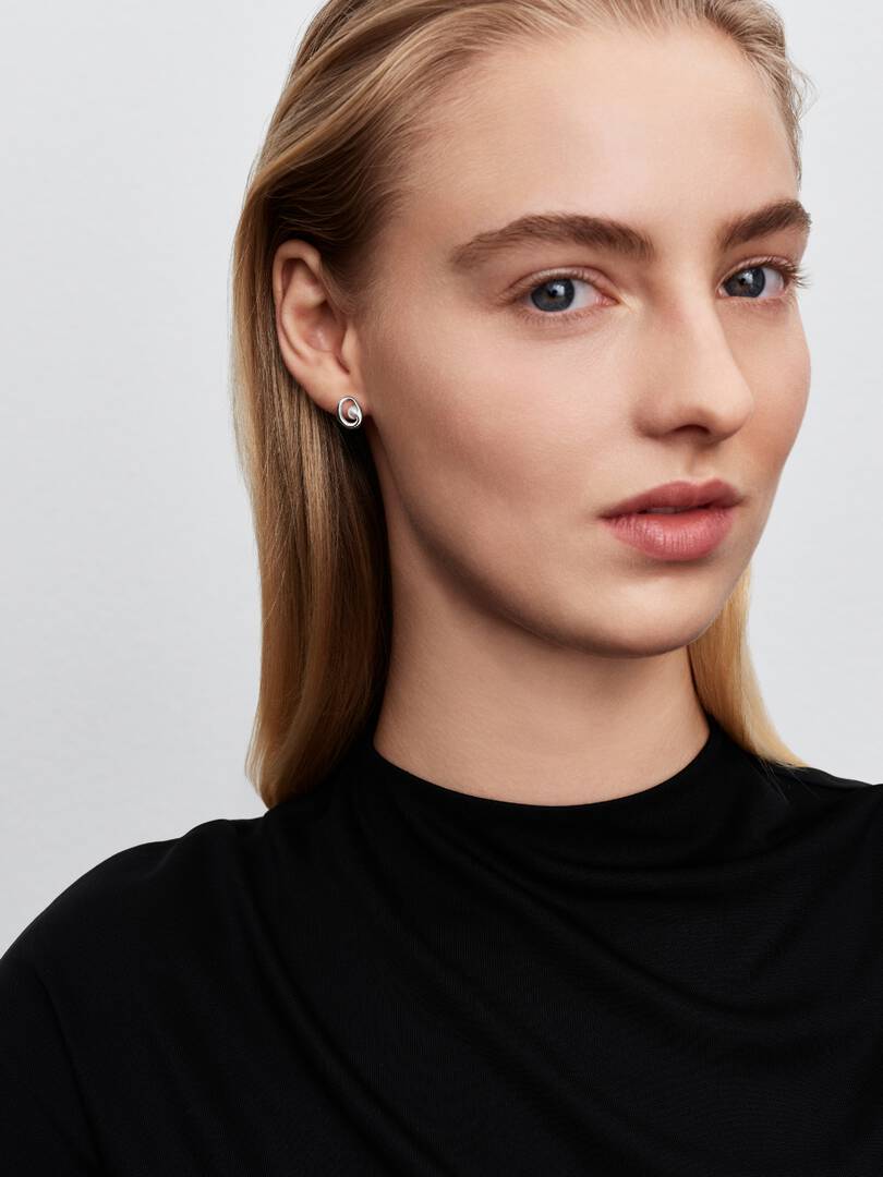Orecchini Pandora - Linea Sinuosa Ovale con Perla d'Acqua Dolce Coltivata