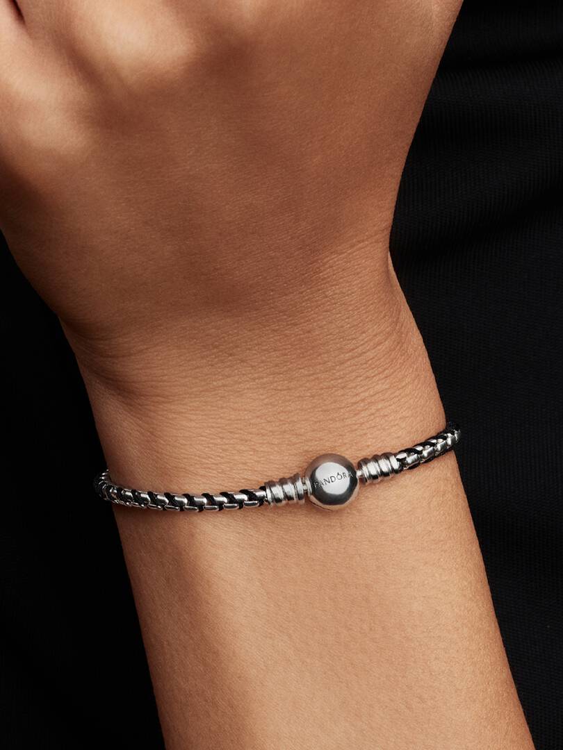 Bracciale Pandora - Intreccio Tessuto Nero