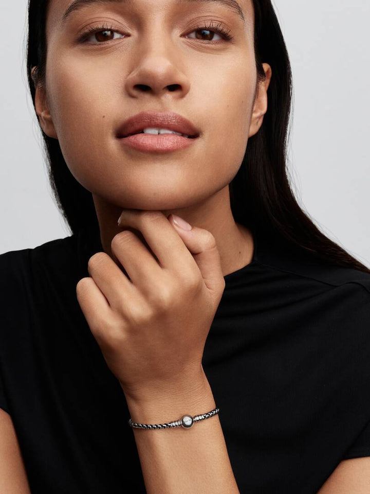 Bracciale Pandora - Intreccio Tessuto Nero