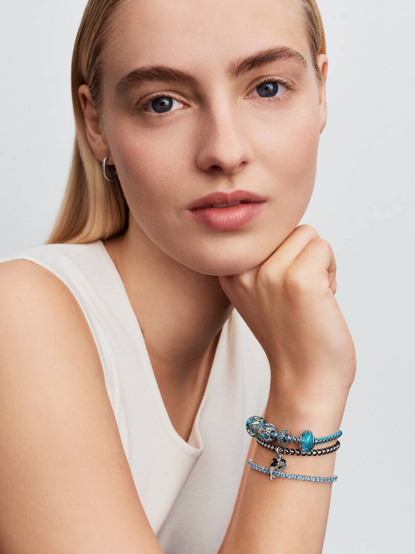 Bracciale Pandora - Intreccio Tessuto Nero