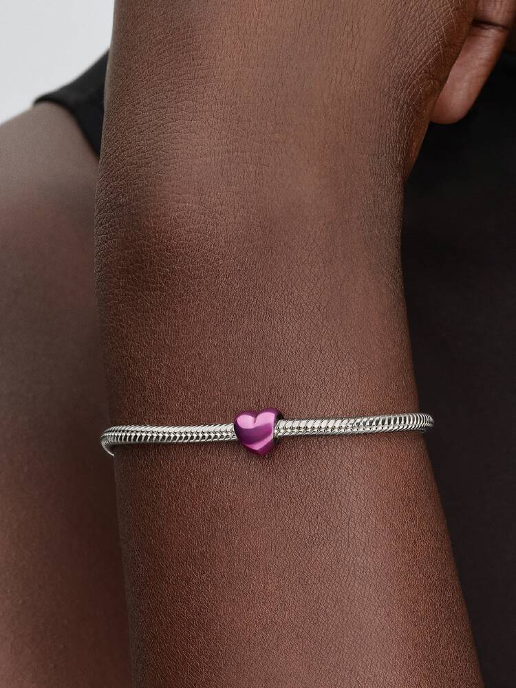 Mini Charm Pandora - Cuore effetto metallico rosa