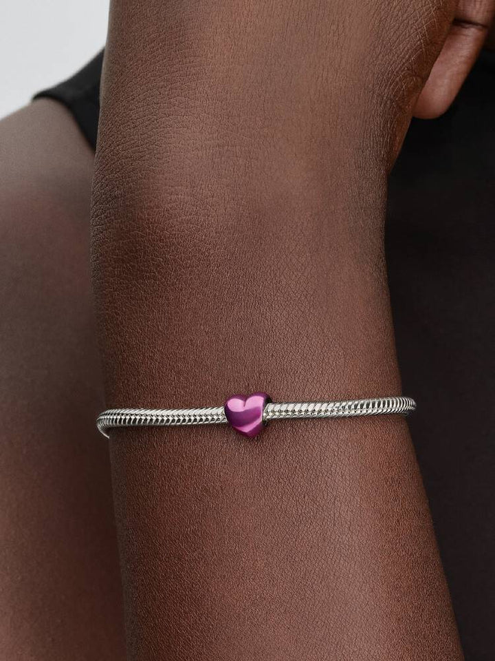 Mini Charm Pandora - Cuore effetto metallico rosa