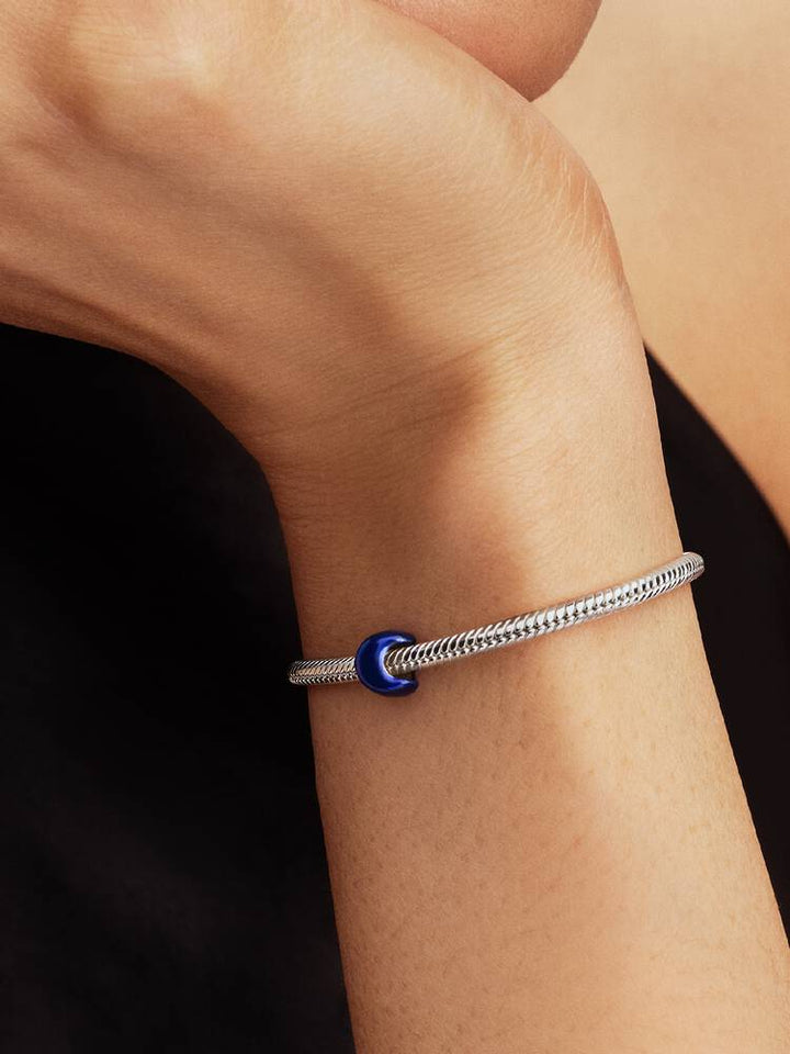 Mini Charm Pandora - Luna effetto metallico blu