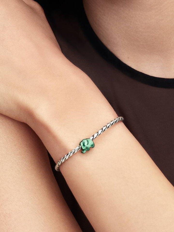 Mini Charm Pandora - Elefante effetto metallico verde