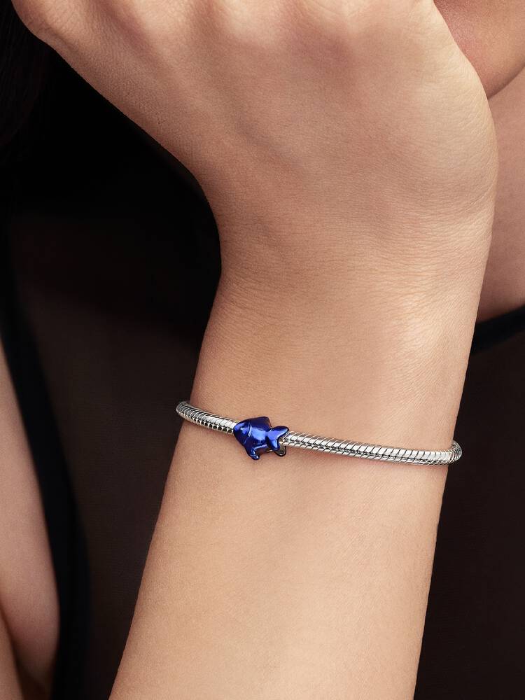Mini Charm Pandora - Pesce effetto metallico blu