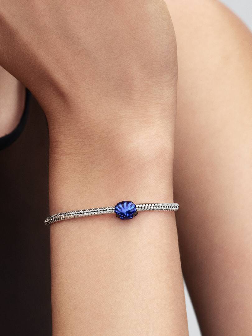 Mini Charm Pandora - Conchiglia effetto metallico blu