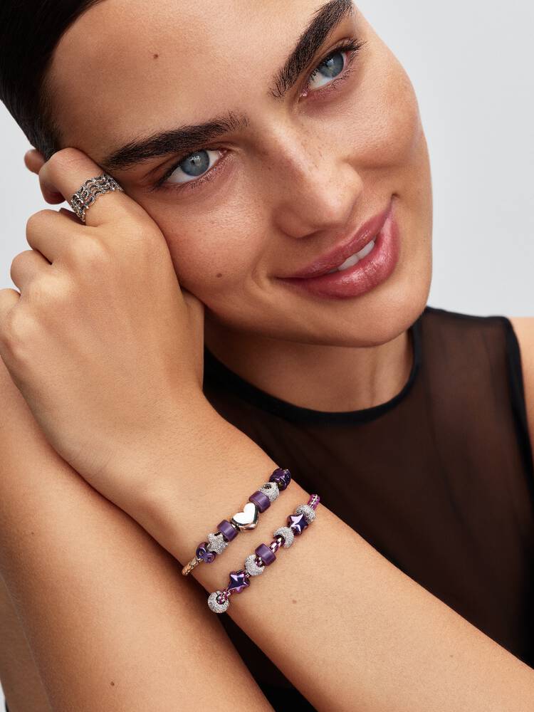 Mini Charm Pandora - Infinito effetto metallico viola