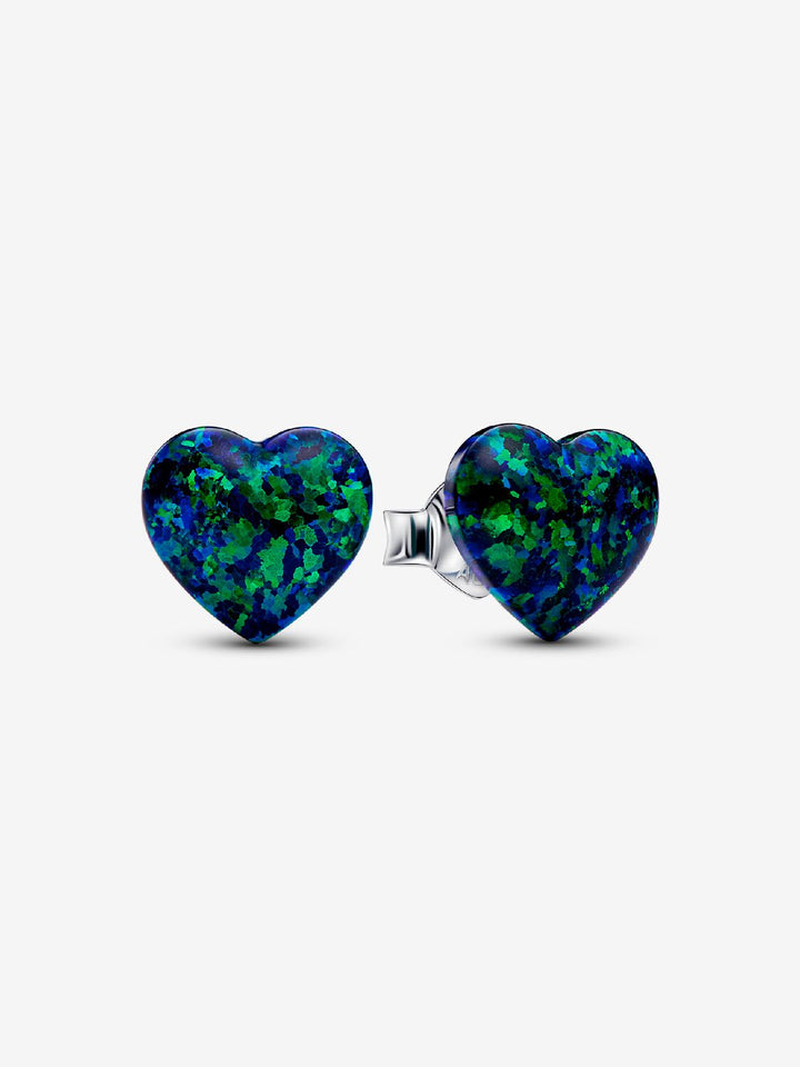 Orecchini Pandora - Cuori Opali Verdi e Blu